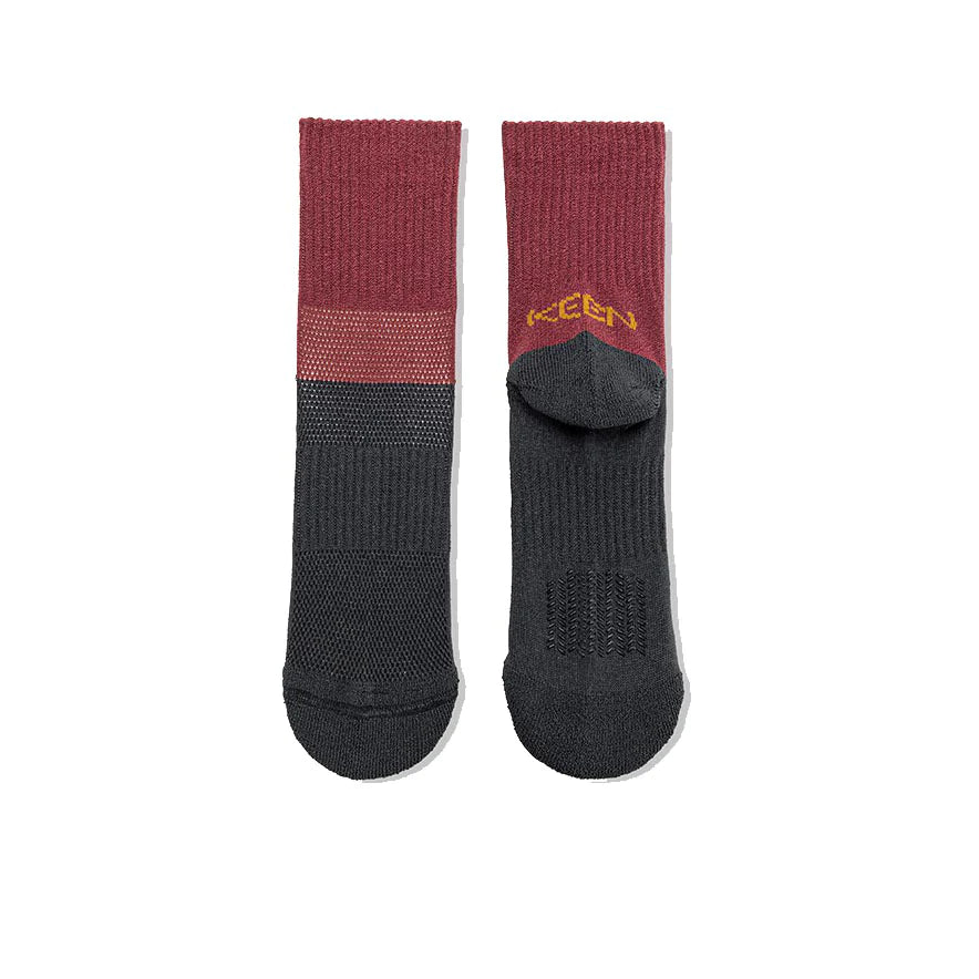 KEEN WA-SHI SOCKS QUARTER - BURGANDY/GREY