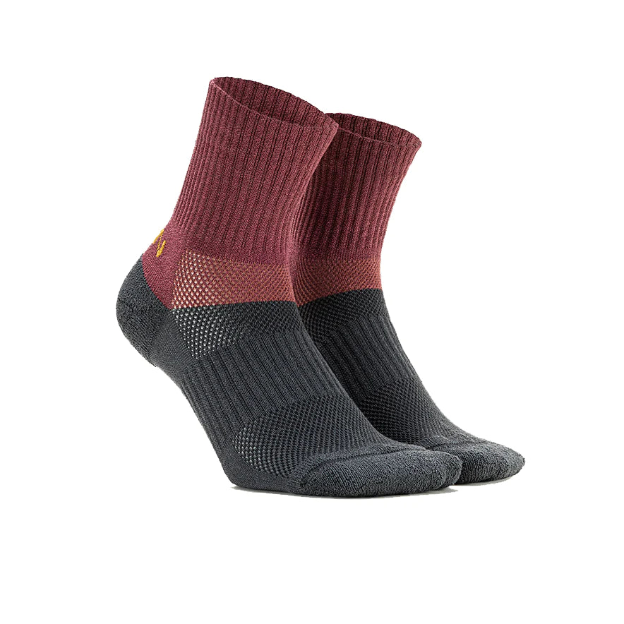 KEEN WA-SHI SOCKS QUARTER - BURGANDY/GREY