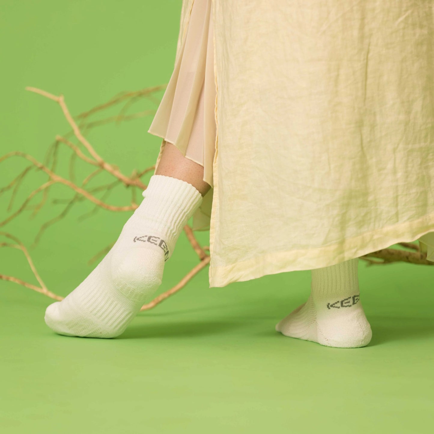 KEEN WA-SHI SOCKS QUARTER - WHITE