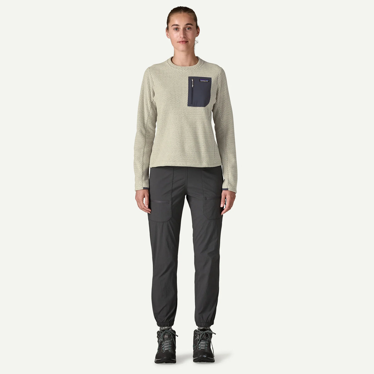 PATAGONIA W'S R1 AIR CREW - WOOL WHITE