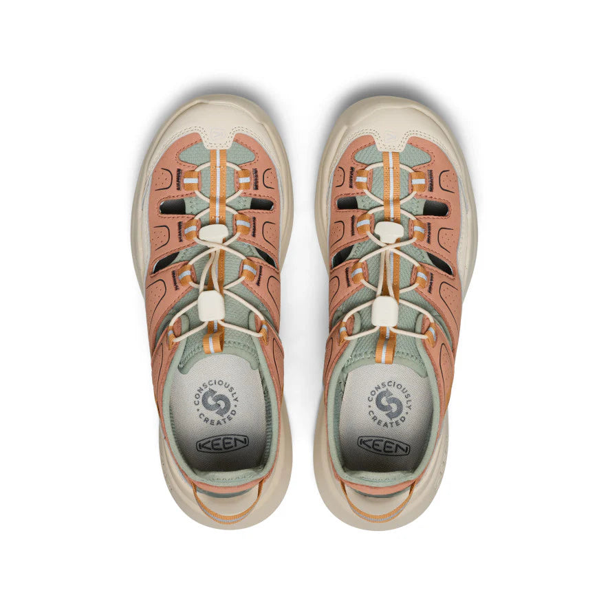 KEEN WOMEN'S WK450 SANDAL - CORK/ICEBERG GREEN