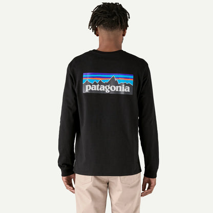 PATAGONIA M'S L/S P-6 LOGO RESPONSIBILI-TEE - BLACK