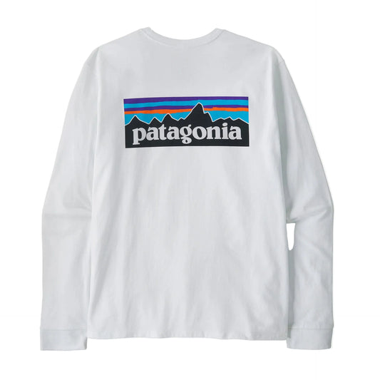 PATAGONIA M'S L/S P-6 LOGO RESPONSIBILI-TEE - WHITE