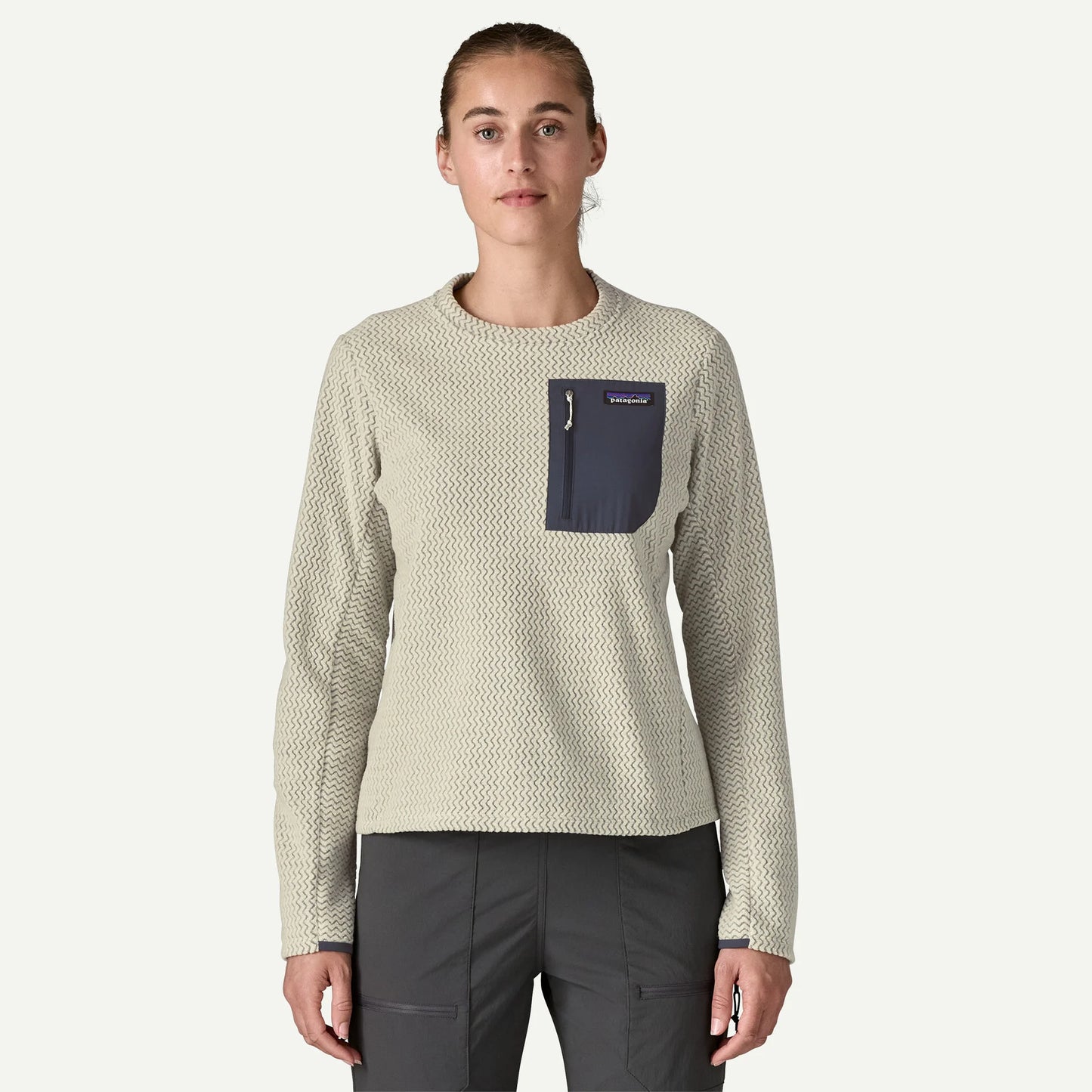 PATAGONIA W'S R1 AIR CREW - WOOL WHITE