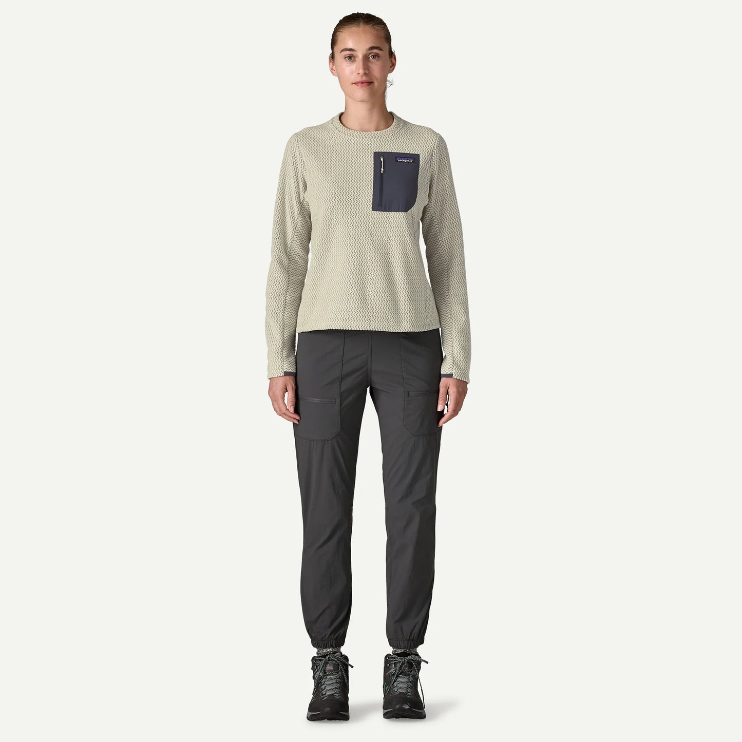 PATAGONIA W'S R1 AIR CREW - WOOL WHITE
