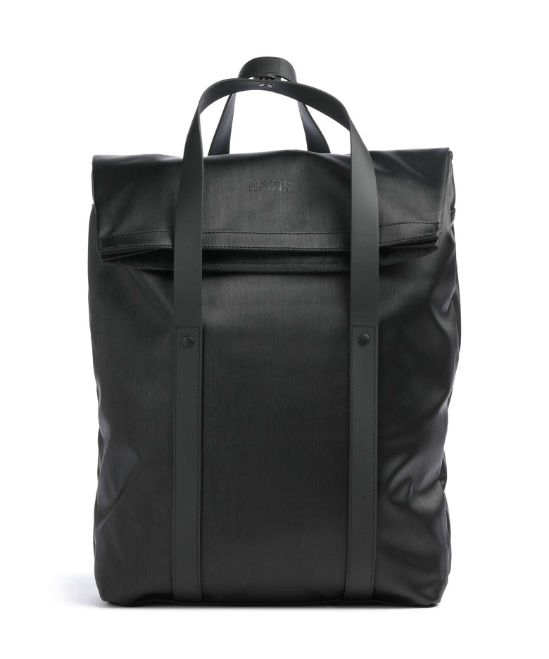 RAINS 2 WAY TOTE BACKPACK W3 BLACK GRAIN