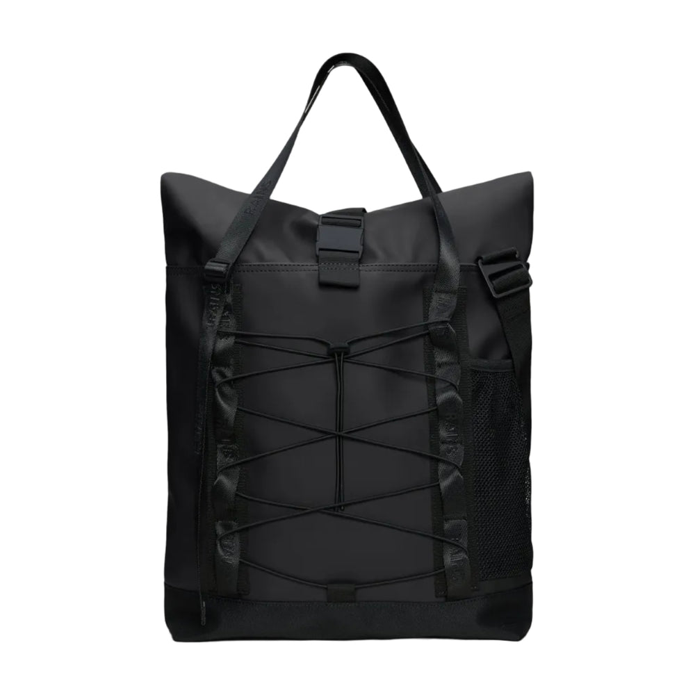 RAINS TRAIL ROLLTOP TOTE BAG W3 BLACK