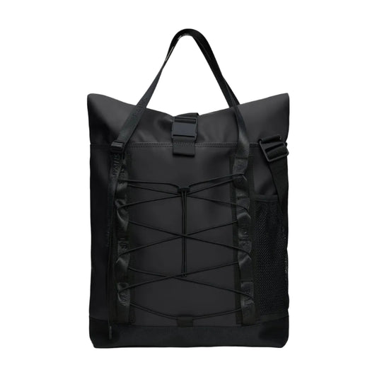 RAINS TRAIL ROLLTOP TOTE BAG W3 BLACK