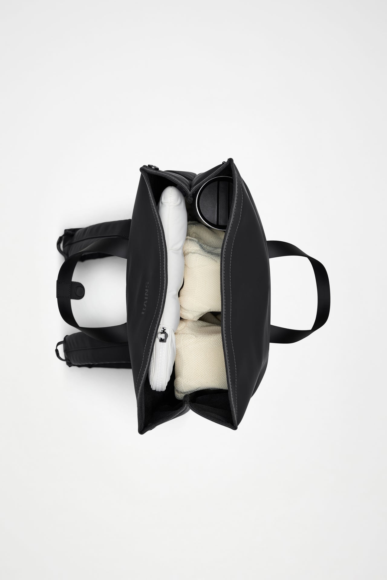RAINS 2 WAY TOTE BACKPACK W3 BLACK GRAIN