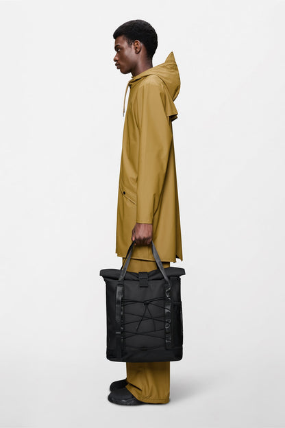 RAINS TRAIL ROLLTOP TOTE BAG W3 BLACK