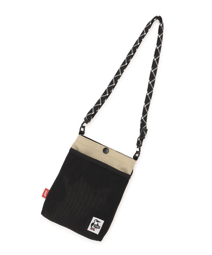 CHUMS RECYCLE MESH POCKET SHOULDER BAG - GREIGE