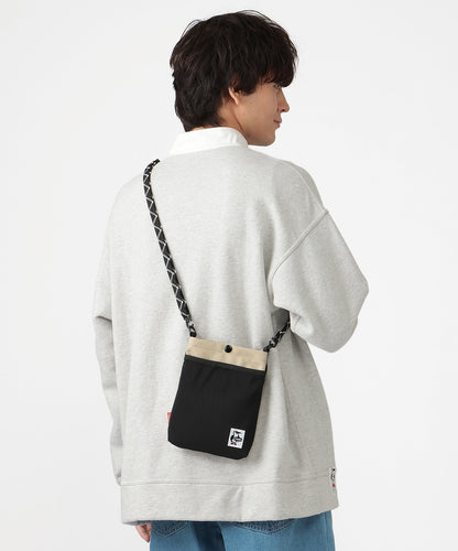 CHUMS RECYCLE MESH POCKET SHOULDER BAG - DULL BLUE