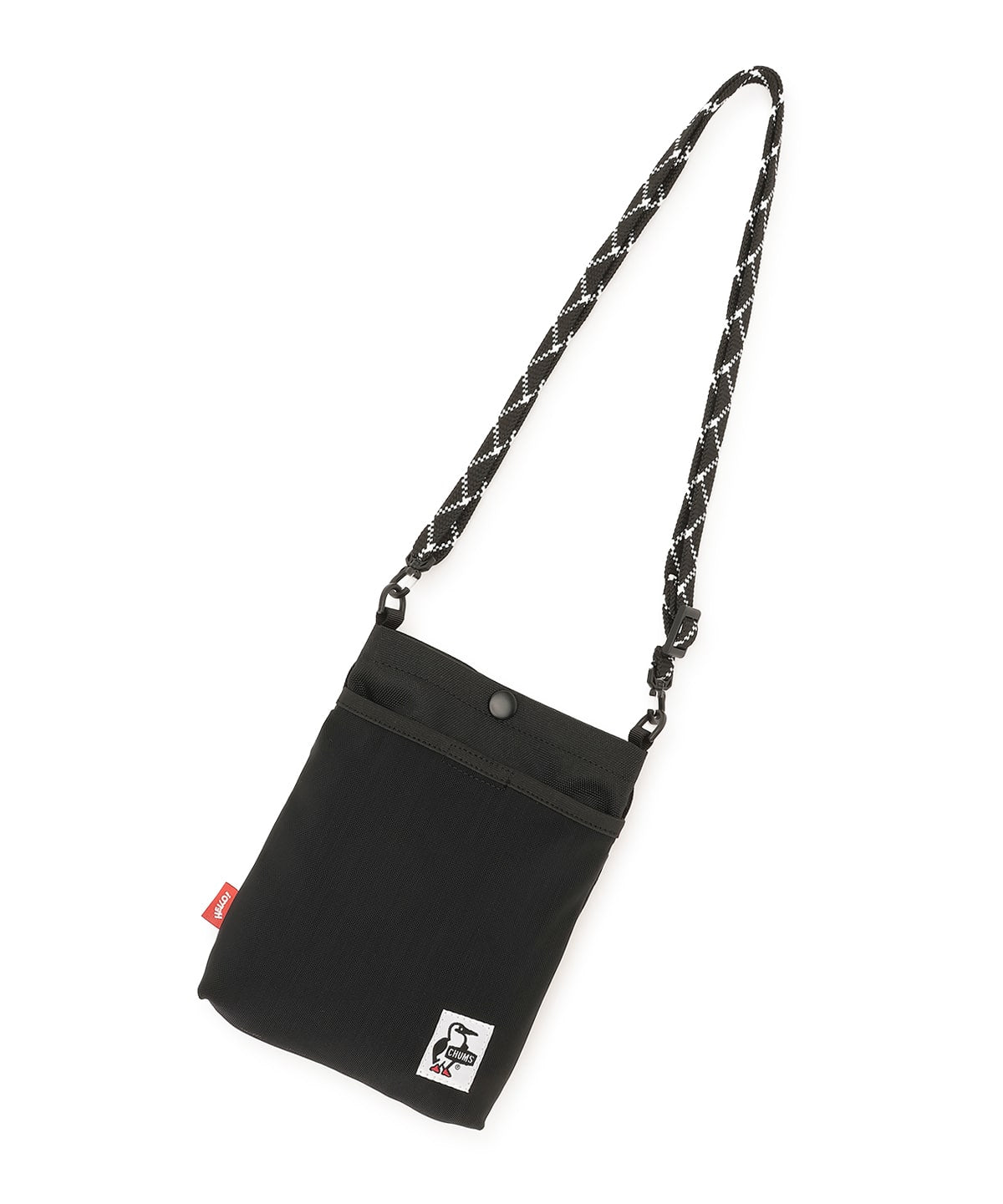 CHUMS RECYCLE MESH POCKET SHOULDER BAG - BLACK