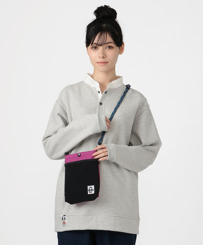 CHUMS RECYCLE MESH POCKET SHOULDER BAG - DULL BLUE