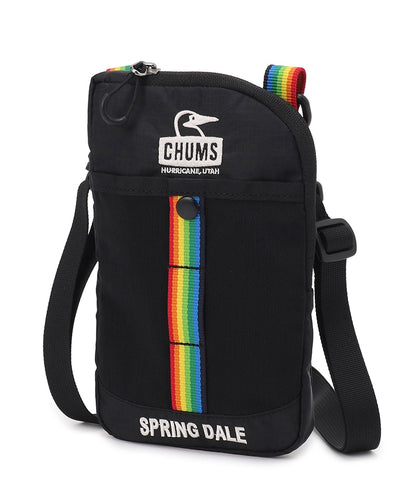 CHUMS SPRING DALE MINI SHOULDER BAG - BLACK RAINBOW