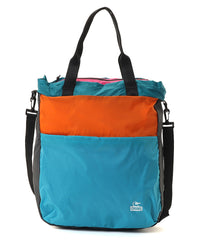 CHUMS PACKABLE 2WAY TOTE BAG - TEAL CRAZY