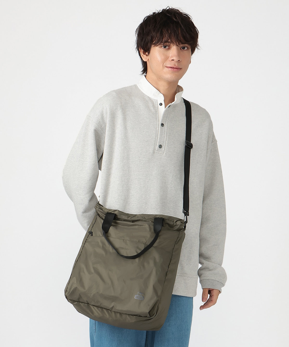 CHUMS PACKABLE 2WAY TOTE BAG - BLACK