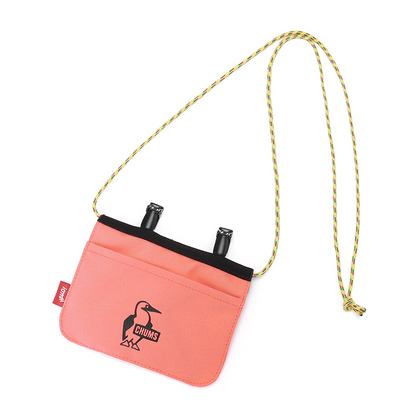 CHUMS RECYCLE ATTACHED POCKET SHOULDER POUCH - CORAL ORANGE