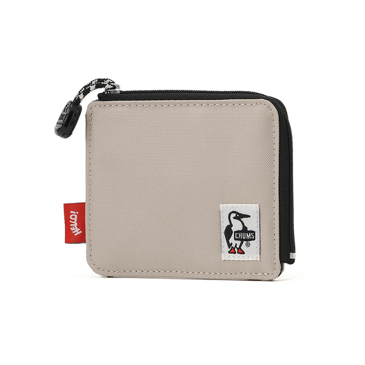 CHUMS RECYCLE L-SHAPED ZIP WALLET - GREIGE