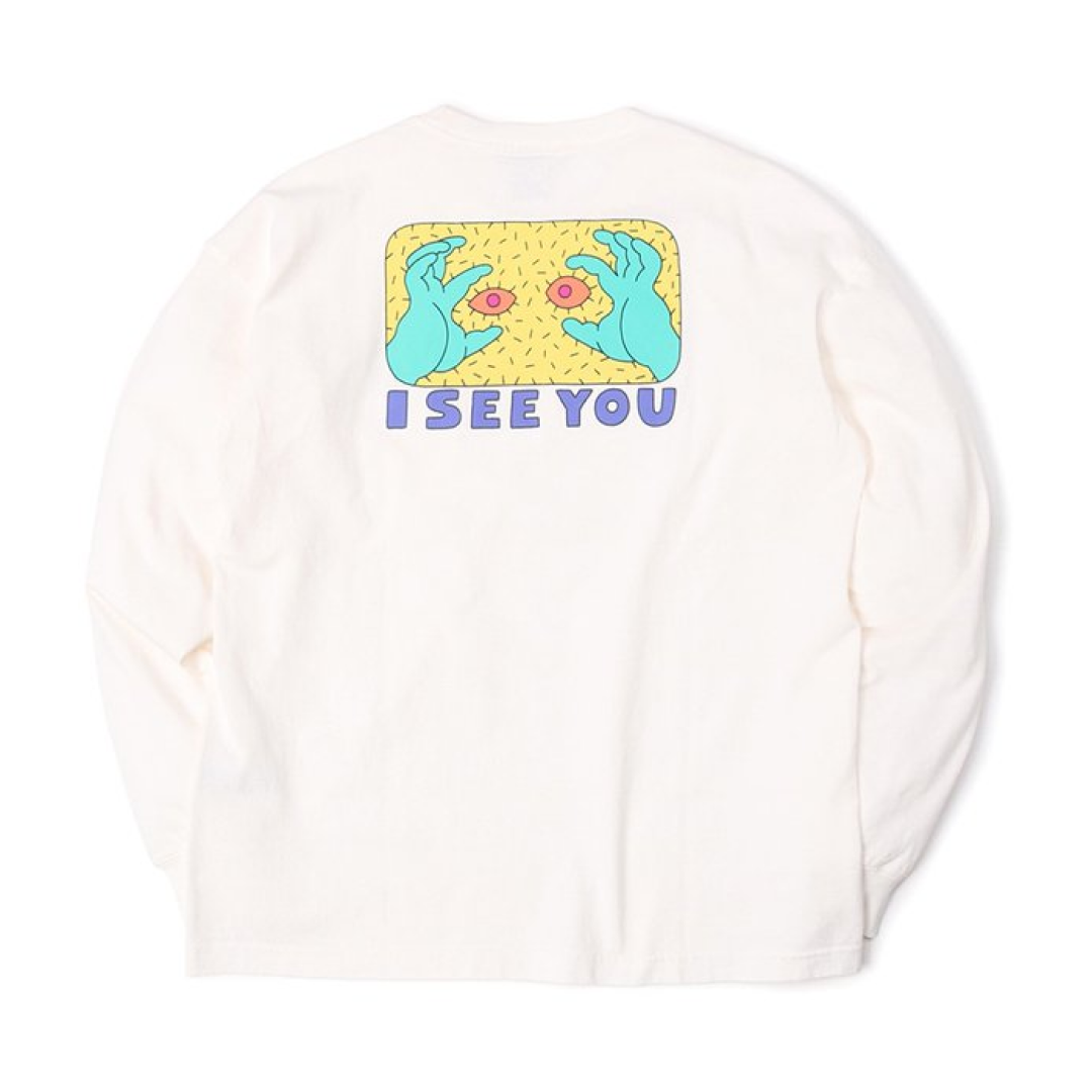 CHUMS SAYORI WADA OVERSIZED L/S I SEE YOU T-SHIRT