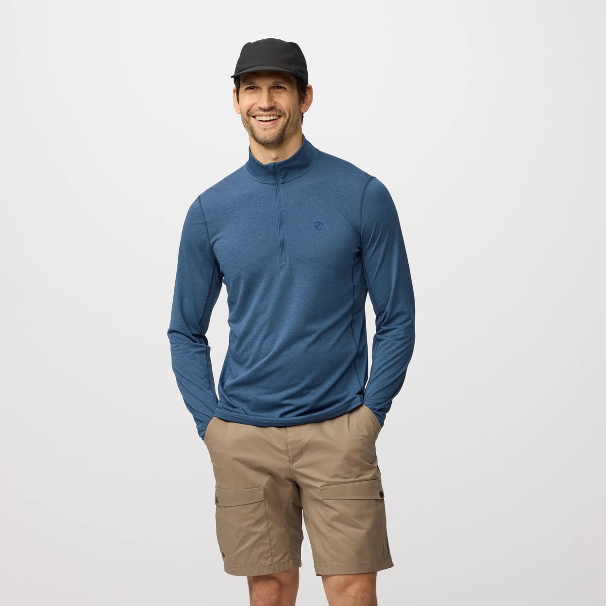 FJÄLLRÄVEN ABISKO DAY HIKE HALF ZIP M - INDIGO BLUE