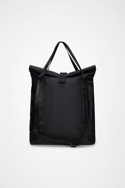 RAINS TRAIL ROLLTOP TOTE BAG W3 BLACK