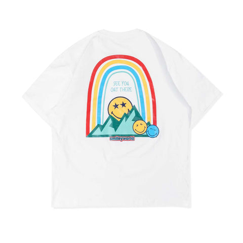 OUTSIDE X SMILEY RAINBOW T-SHIRT