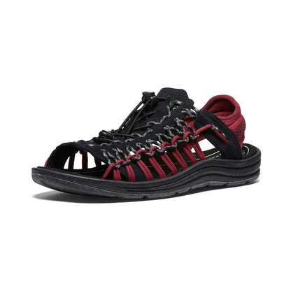 KEEN MEN'S UNEEK II OPEN TOE - BLACK/MERLOT